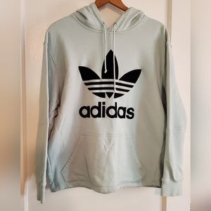 Adidas Light Mint Green Sweatshirt with Velvet Logo, Women's Medium